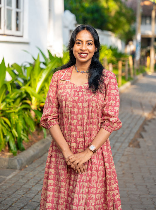 Elepink  - Elephant printed Aliacut kurti  Aliacut  Kurti