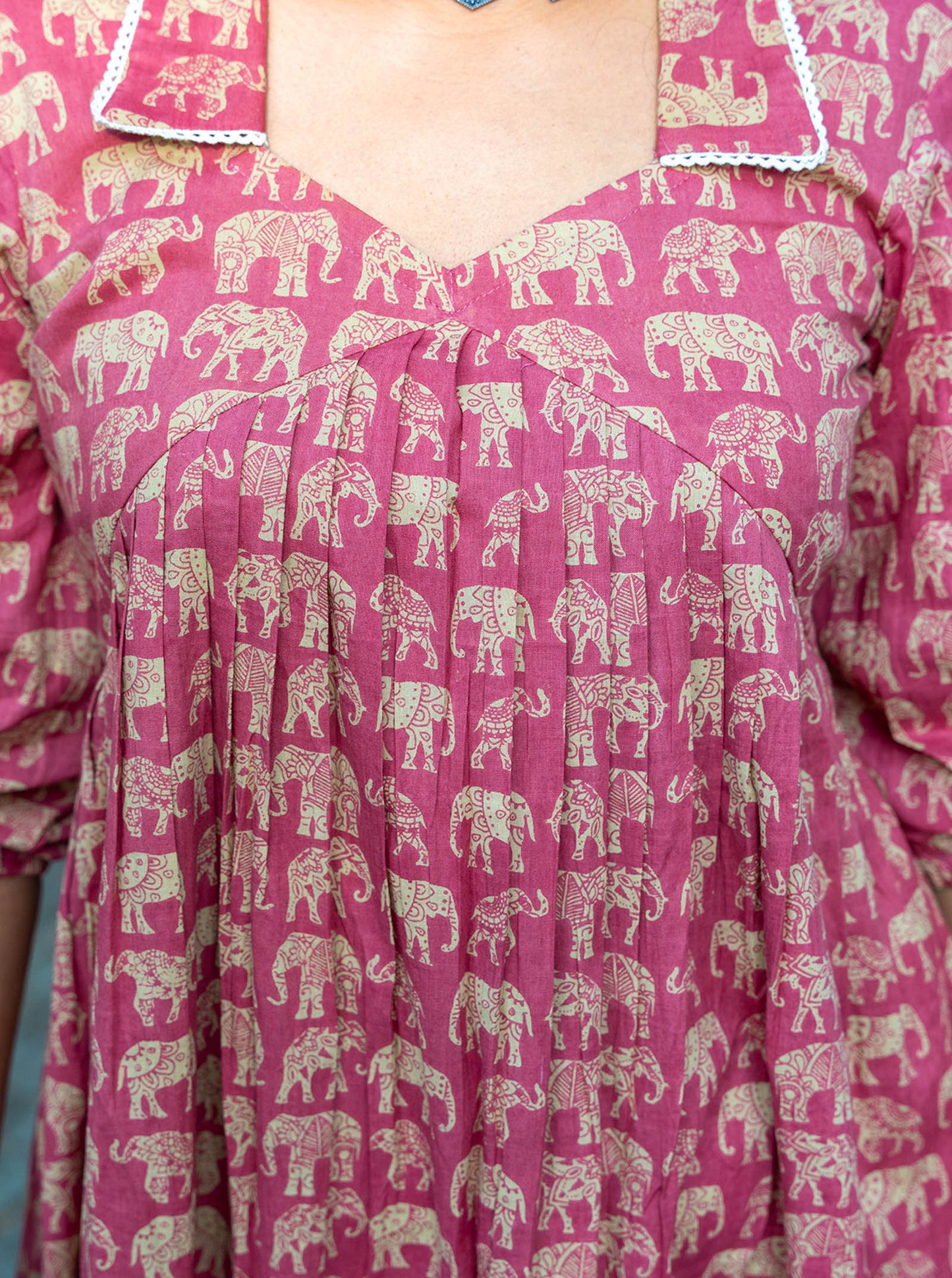 Elepink  - Elephant printed Aliacut kurti  Aliacut  Kurti